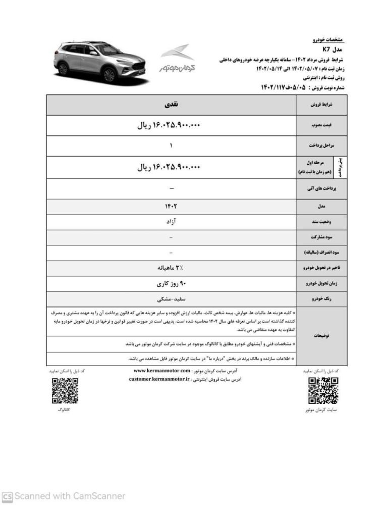 شرایط فروش محصولات کرمان موتور امروز سرانجام برای متقاضیان سامانه یکپارچه فروش خودرو منتشر شد و متقاضیان می توانند برای خرید محصولات این شرکت اقدام نمایند.