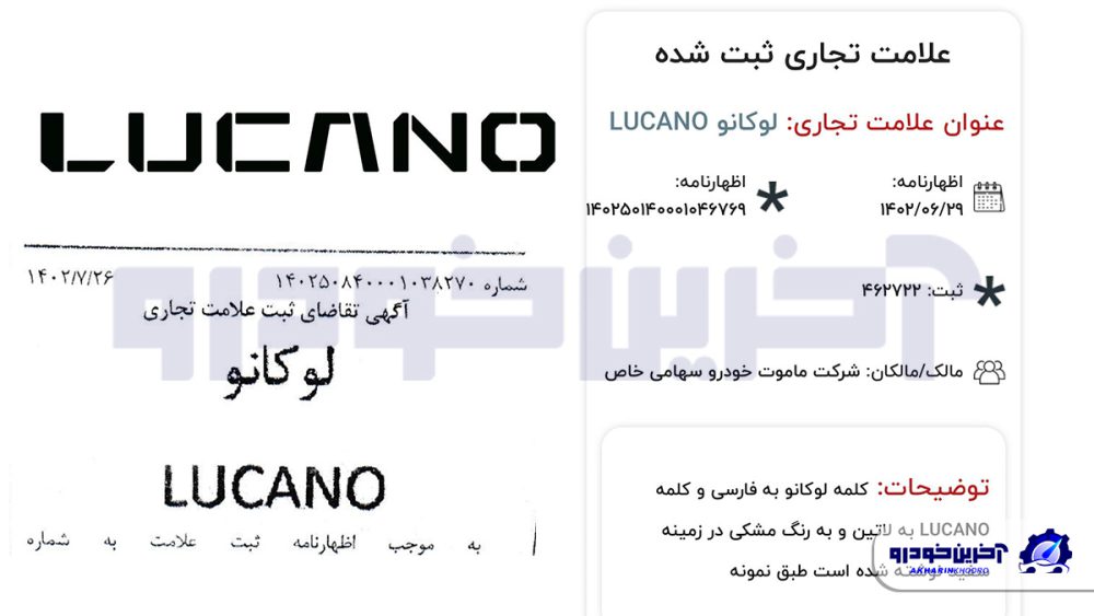 لوکانو برای کدام خودروساز ایرانی است؟ 