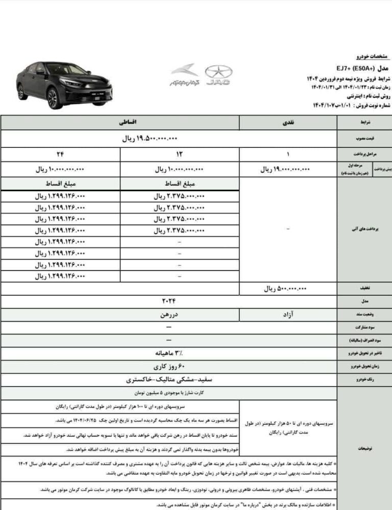 فروش کرمان موتور در سال جدید