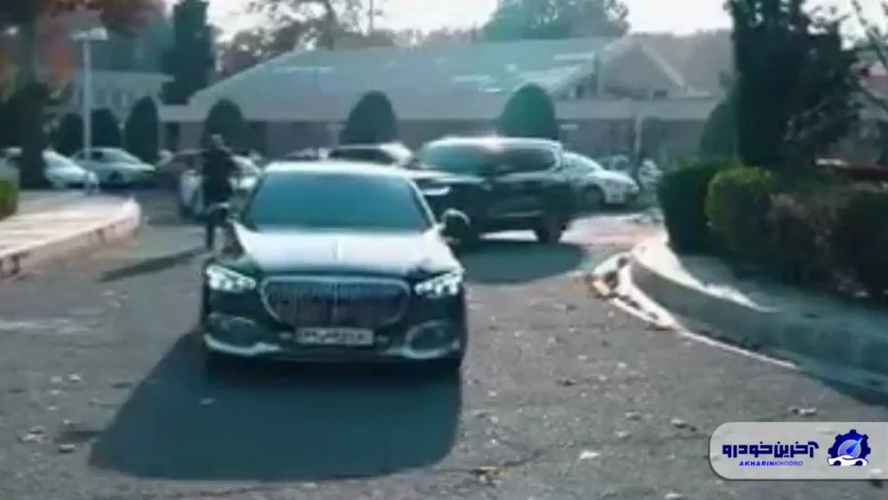 بابک زنجانی سوار میباخ و اسکورت با لندکروزر در مراسم افتتاح 