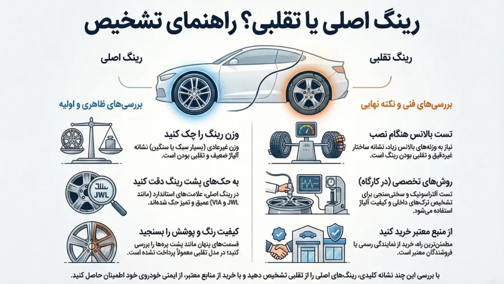تفاوت رینگ اسپرت اصلی و تقلبی ؛ بررسی تفاوت‌های ساختاری، فنی و ظاهری رینگ های اصل و فیک